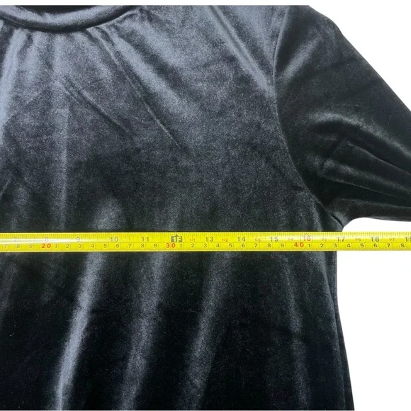Tuckernuck Pomander Place Black Velvet Mottershead Dress sz XS EUC Mock Neck